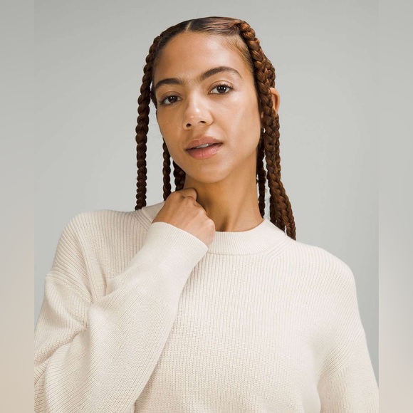 Lululemon Merino Wool-Blend Ribbed Crewneck Sweater Winter Cozy Oversized Soft - Picture 5 of 15